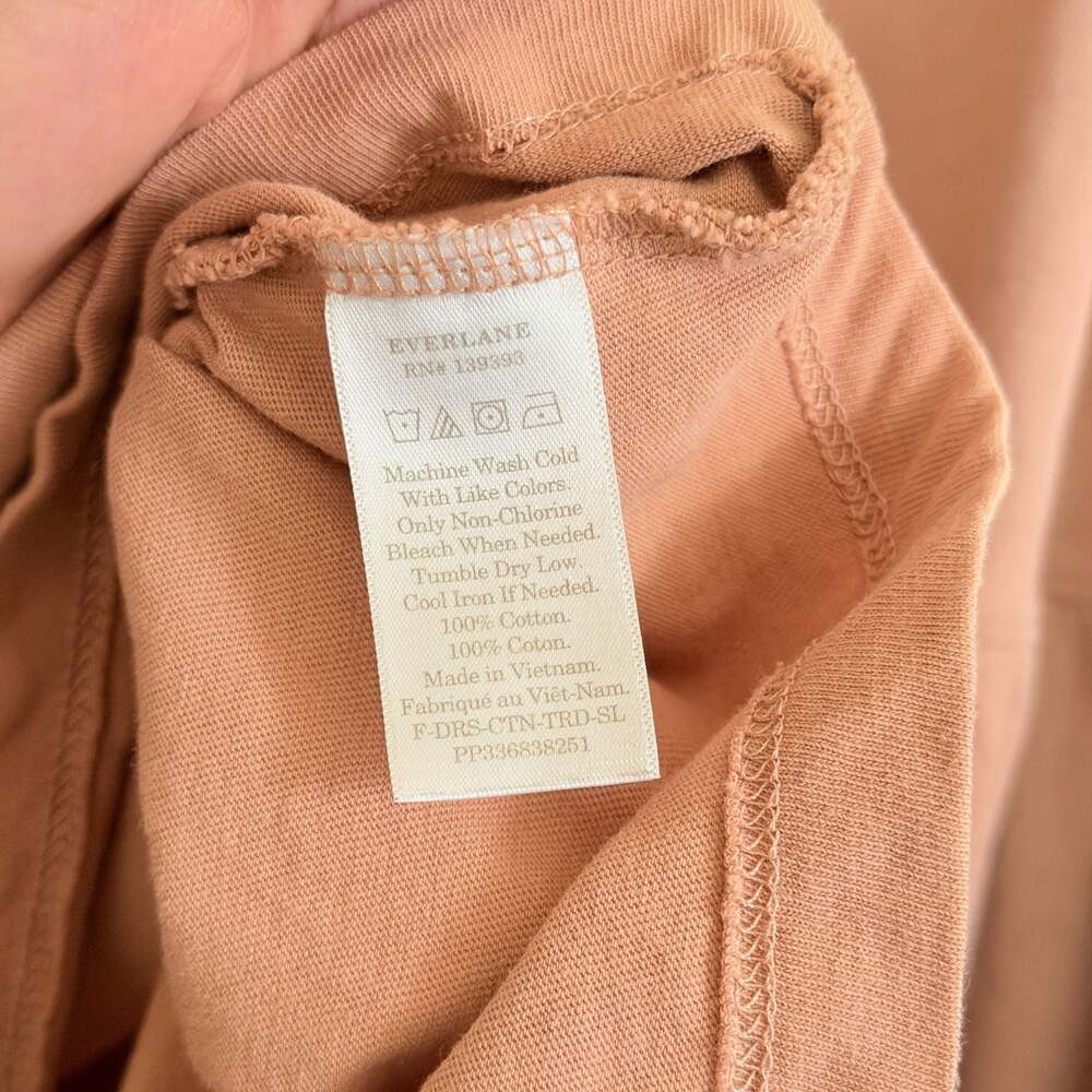 Everlane The Weekend Tiered Cotton Midi Dress M Oak Pink Sleeveless Boho - Picture 3 of 5
